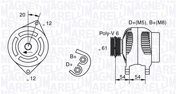 Generator / Alternator 063321826010 MAGNETI MARELLI