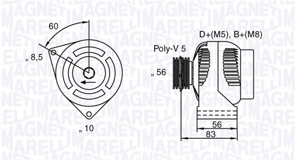 Generator / alternator 063341740010 MAGNETI MARELLI