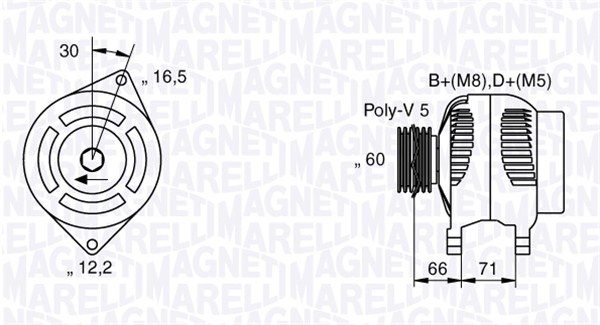 Generator / Alternator 063533250580 MAGNETI MARELLI