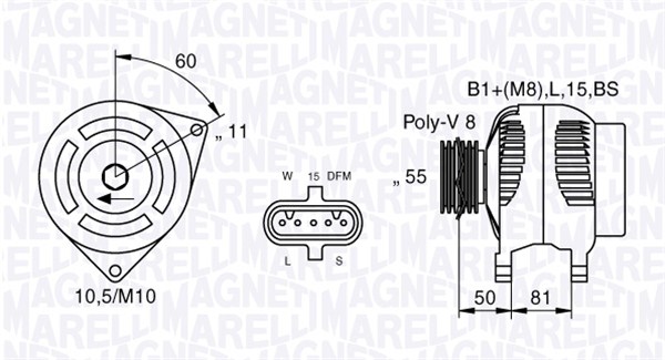 Generator / Alternator 063535550050 MAGNETI MARELLI