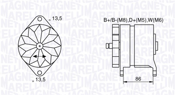 Generator / Alternator 063536895380 MAGNETI MARELLI