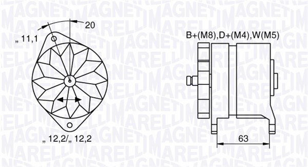 Generator / Alternator 063534690480 MAGNETI MARELLI