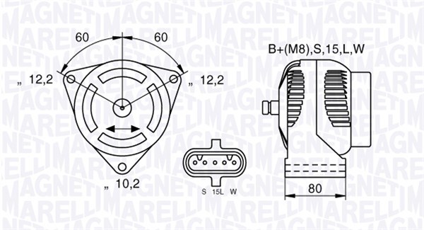Generator / Alternator 063535255010 MAGNETI MARELLI