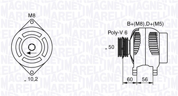 Generator / alternator 063533479010 MAGNETI MARELLI