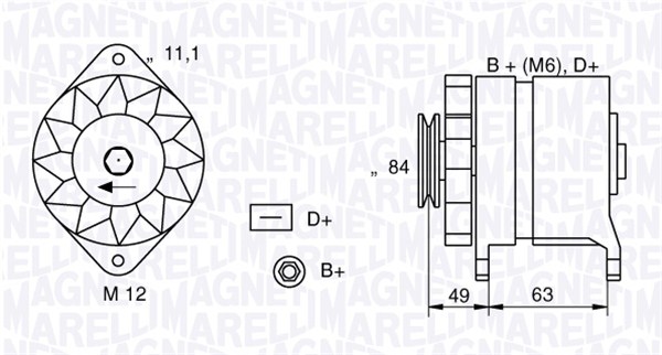 Generator / Alternator 063321044010 MAGNETI MARELLI