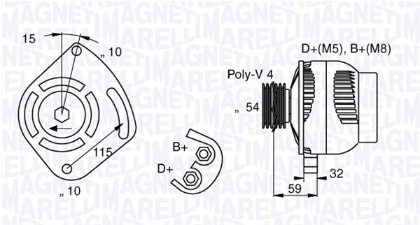 Generator / Alternator 063377001010 MAGNETI MARELLI