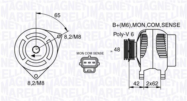 Generator / alternator 063377409010 MAGNETI MARELLI