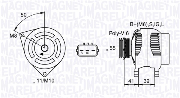 Generator / Alternator 063377431010 MAGNETI MARELLI