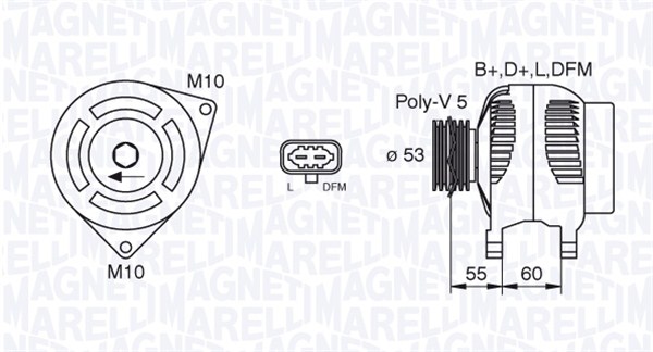 Generator / alternator 063377496010 MAGNETI MARELLI