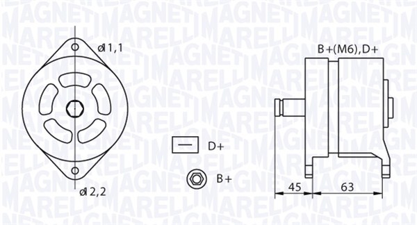 Generator / Alternator 063320060010 MAGNETI MARELLI