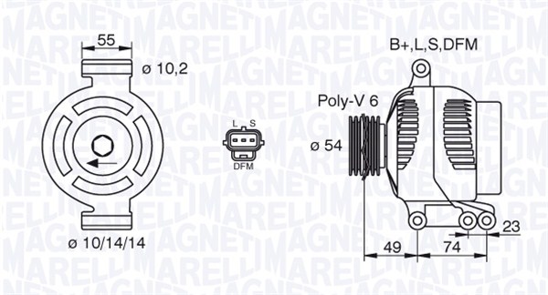 Generator / alternator 063380001010 MAGNETI MARELLI
