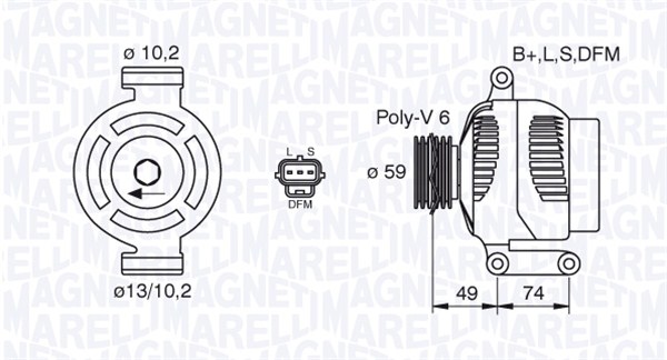 Generator / alternator 063380005010 MAGNETI MARELLI