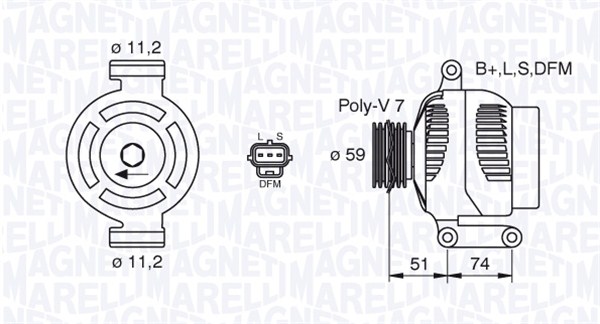 Generator / Alternator 063380007010 MAGNETI MARELLI