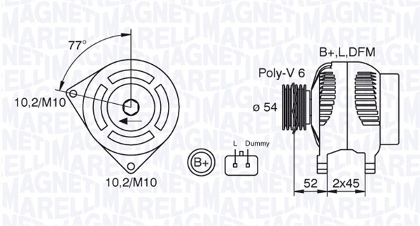 Generator / alternator 063321734010 MAGNETI MARELLI