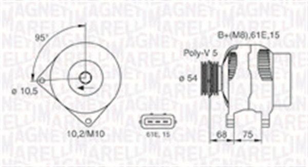 Generator / alternator 063730025010 MAGNETI MARELLI