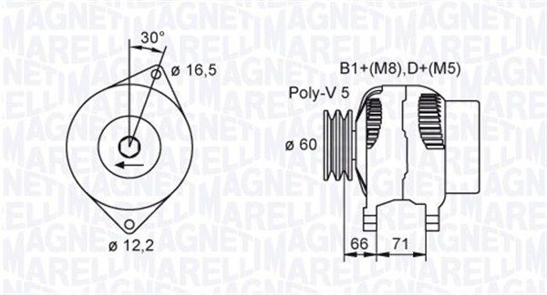 Generator / Alternator 063731471010 MAGNETI MARELLI