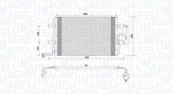 Condensator, climatizare 350203735000 MAGNETI MARELLI