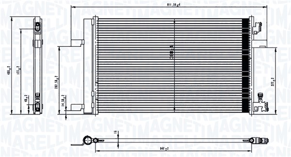 Condensator, climatizare 350203760000 MAGNETI MARELLI