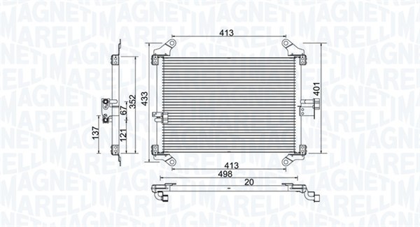 Condensator, climatizare 350203772000 MAGNETI MARELLI