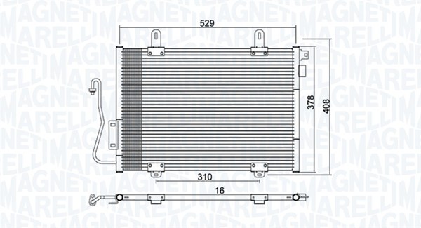 Condensator, climatizare 350203775000 MAGNETI MARELLI