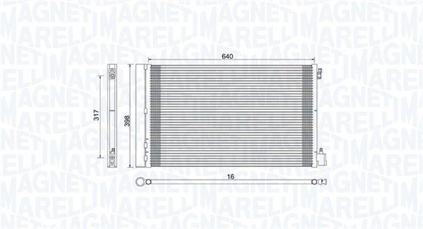Condensator, climatizare 350203779000 MAGNETI MARELLI