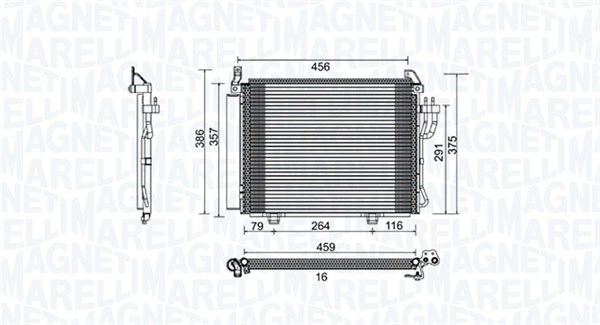 Condensator, climatizare 350203790000 MAGNETI MARELLI