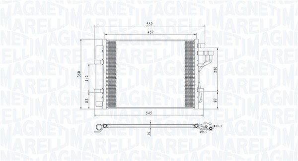 Condensator, climatizare 350203802000 MAGNETI MARELLI