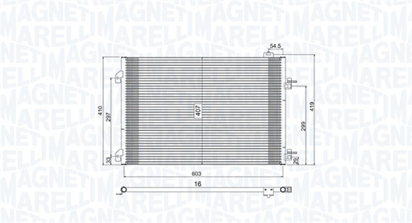 Condensator, climatizare 350203803000 MAGNETI MARELLI