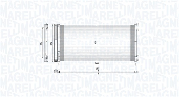 Condensator, climatizare 350203808000 MAGNETI MARELLI