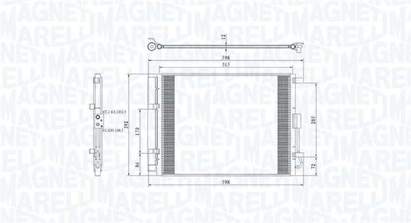 Condensator, climatizare 350203809000 MAGNETI MARELLI