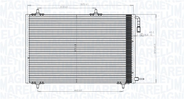 Condensator, climatizare 350203816000 MAGNETI MARELLI