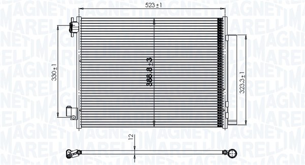 Condensator, climatizare 350203823000 MAGNETI MARELLI