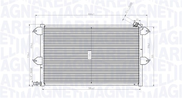 Condensator, climatizare 350203831000 MAGNETI MARELLI