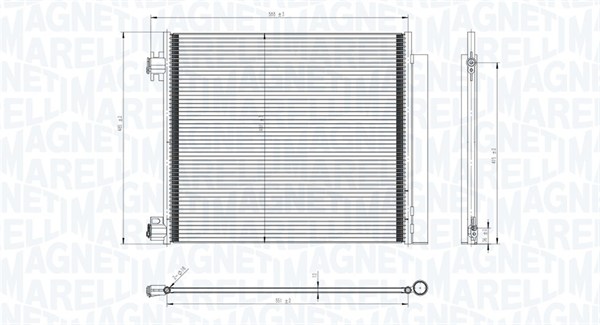 Condensator, climatizare 350203832000 MAGNETI MARELLI