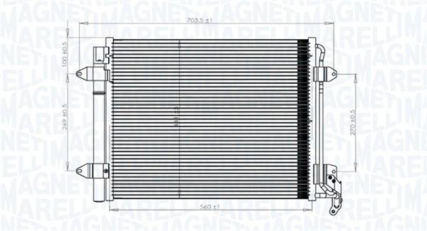 Condensator, climatizare 350203833000 MAGNETI MARELLI