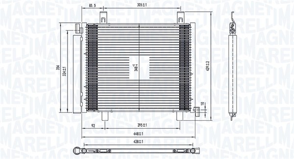 Condensator, climatizare 350203836000 MAGNETI MARELLI