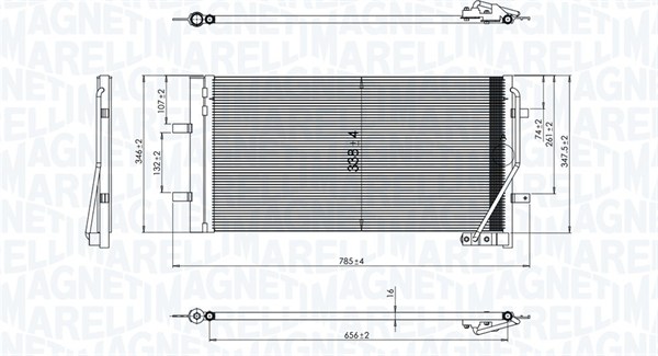 Condensator, climatizare 350203842000 MAGNETI MARELLI