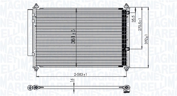 Condensator, climatizare 350203850000 MAGNETI MARELLI