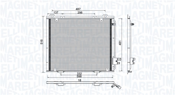 Condensator, climatizare 350203889000 MAGNETI MARELLI