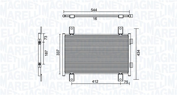 Condensator, climatizare 350203895000 MAGNETI MARELLI