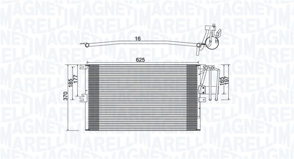 Condensator, climatizare 350203896000 MAGNETI MARELLI