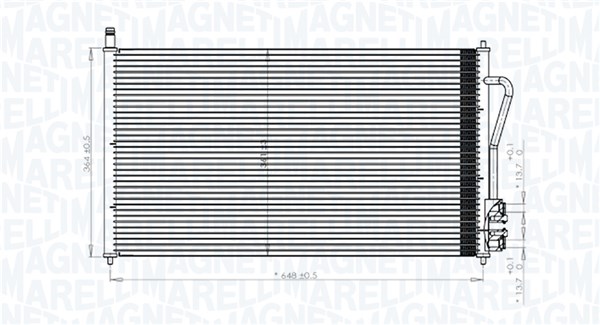 Condensator, climatizare 350203898000 MAGNETI MARELLI