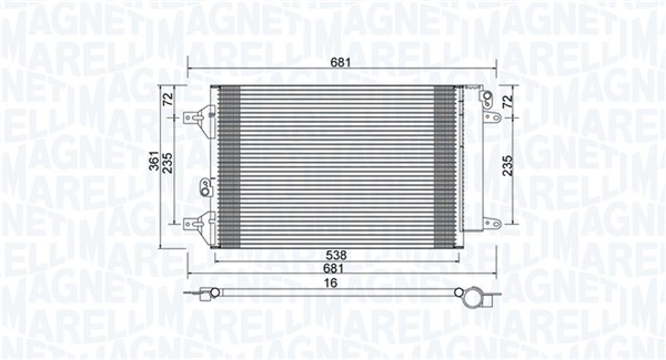 Condensator, climatizare 350203910000 MAGNETI MARELLI