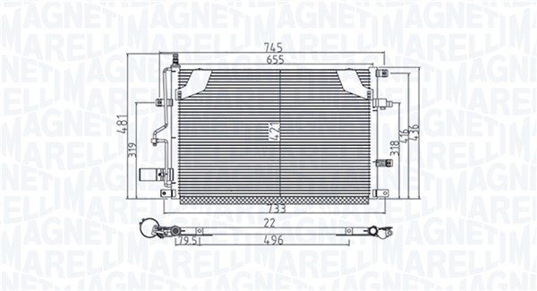 Condensator, climatizare 350203914000 MAGNETI MARELLI