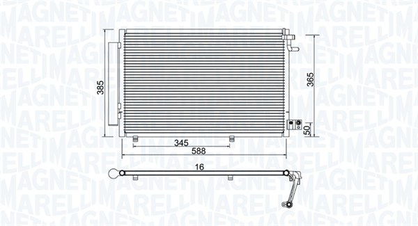 Condensator, climatizare 350203930000 MAGNETI MARELLI