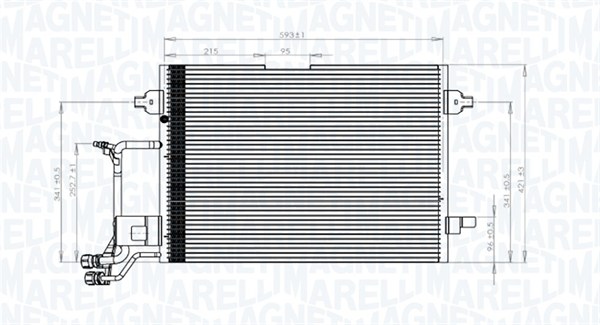 Condensator, climatizare 350203942000 MAGNETI MARELLI