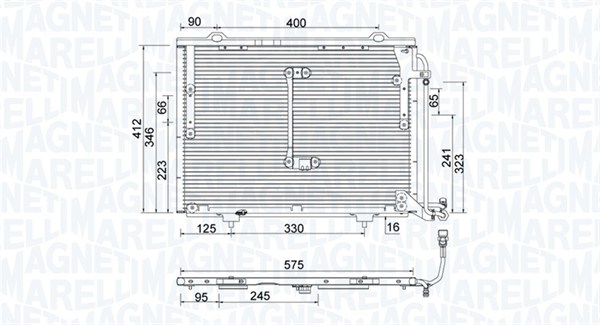 Condensator, climatizare 350203945000 MAGNETI MARELLI