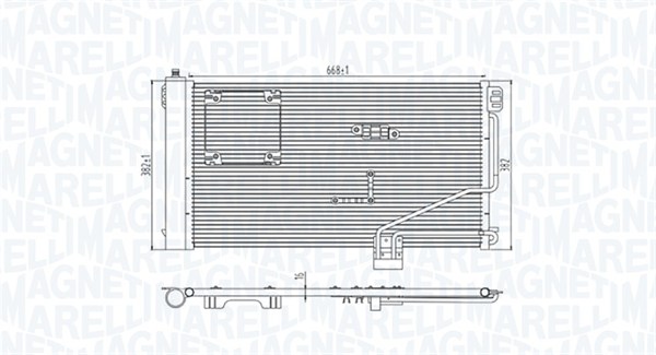 Condensator, climatizare 350203946000 MAGNETI MARELLI