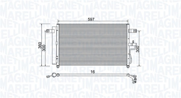 Condensator, climatizare 350203955000 MAGNETI MARELLI