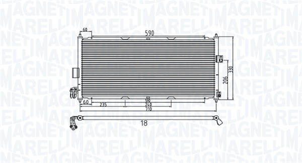 Condensator, climatizare 350203958000 MAGNETI MARELLI